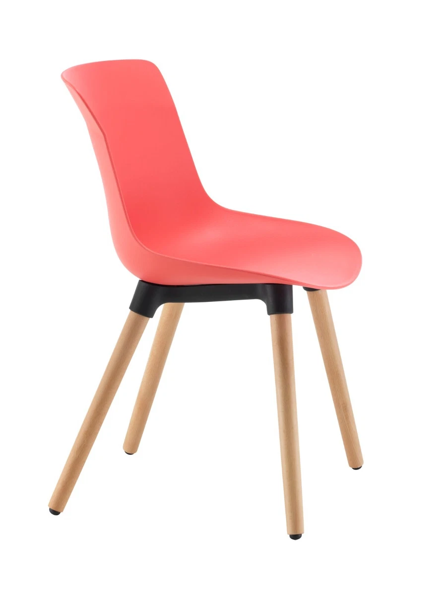 Modern plastic chair with wood legs discount