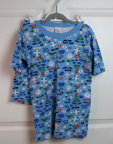 Girl's Hanna Andersson Short Johns Organic Cotton Blue Floral Print Sz 160 14-16