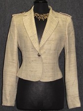 Sportmax Beige Silk Blend Women Jacket Sz 10 New