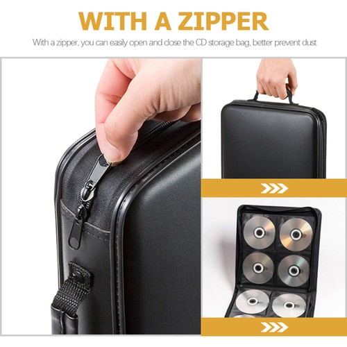 DVD Case Zipper CD Storage Holder Portable Disc Bag Plastic CD Container - Photo 6/11