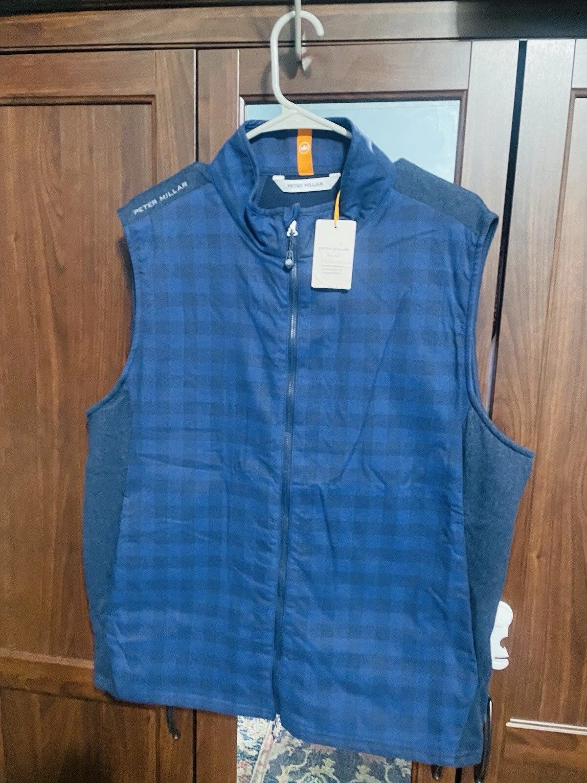 Peter Millar Vest Mens M Navy Blue Fuse Elite Flannel Hybrid Performance