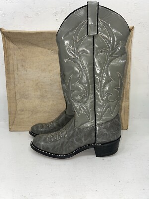 New Women s Gray Texas Brand Cowboy Boots. L29 5.5 5 1/2 M. 20-60