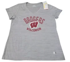 Under Armour Heat Gear University Of Wisconsin Badgers Womens Large Loose Fit 