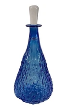 Retired BLENKO 6924 DECANTER w/ STOPPER ~ 13" Size ~ BLUE ~ HAND SIGNED
