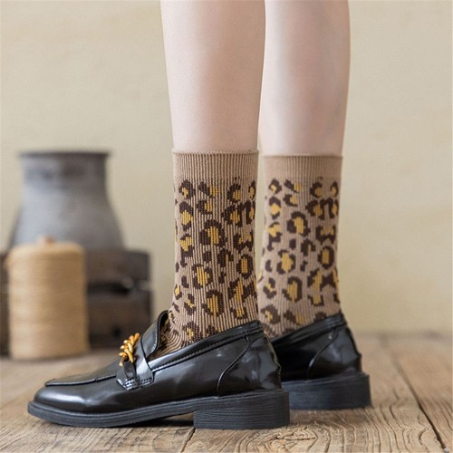 Comfortable Breathable Harajuku Leopard Print Women Socks Skateboard Socks - Picture 9 of 17