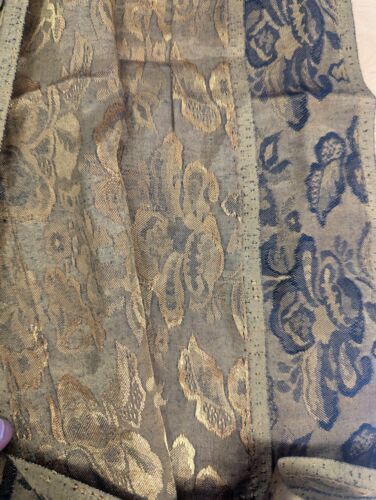 Gold Floral Brocade Fabric 3 Yards Silky #001 - Imagen 4 de 4