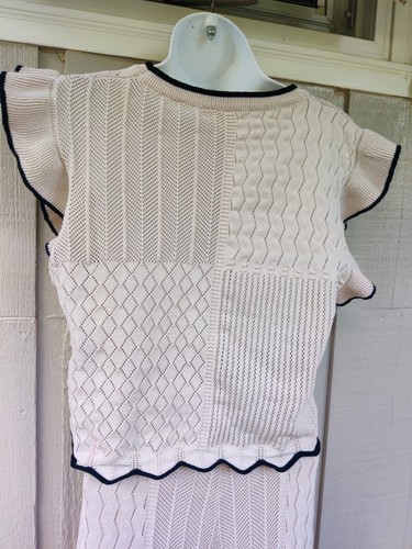 La Lavon Crochet 2 Piece Set Beige /Black, M, New - Picture 14 of 19