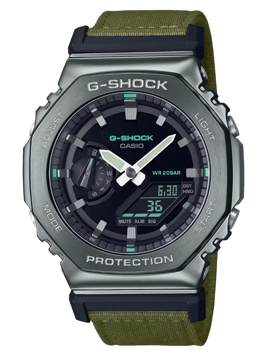 BRAND NEW Casio G-Shock UTILITY METAL Mens Black/Olive Ana-Digi