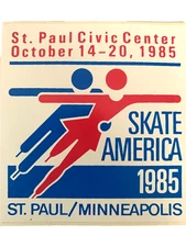 Skating Vintage 1985 Sticker Decal Ice Skate America St. Paul Civic Minneapolis