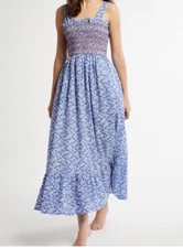 NEW $368 Mille Garden Dress Condesa Floral Size Medium Blue White Red