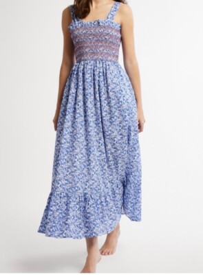 NEW $368 Mille Garden Dress Condesa Floral Size Medium Blue White Red