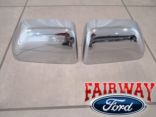 17 thru 26 Super Duty F250 F350 OEM Ford Chrome Mirror Cover Cap Set - LH & RH
