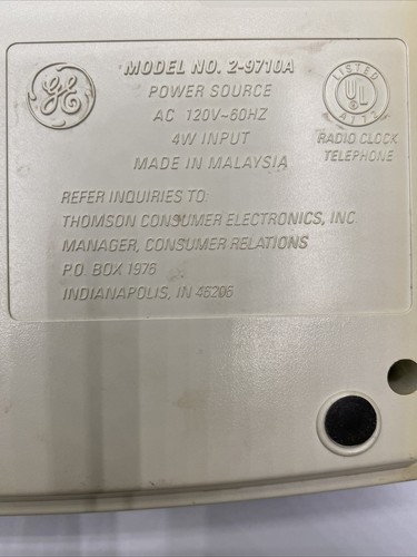 GE Model 2-9710A FM/AM Clock Radio Alarm 12 Number Memory Telephone Combo Tested - Picture 5 of 5