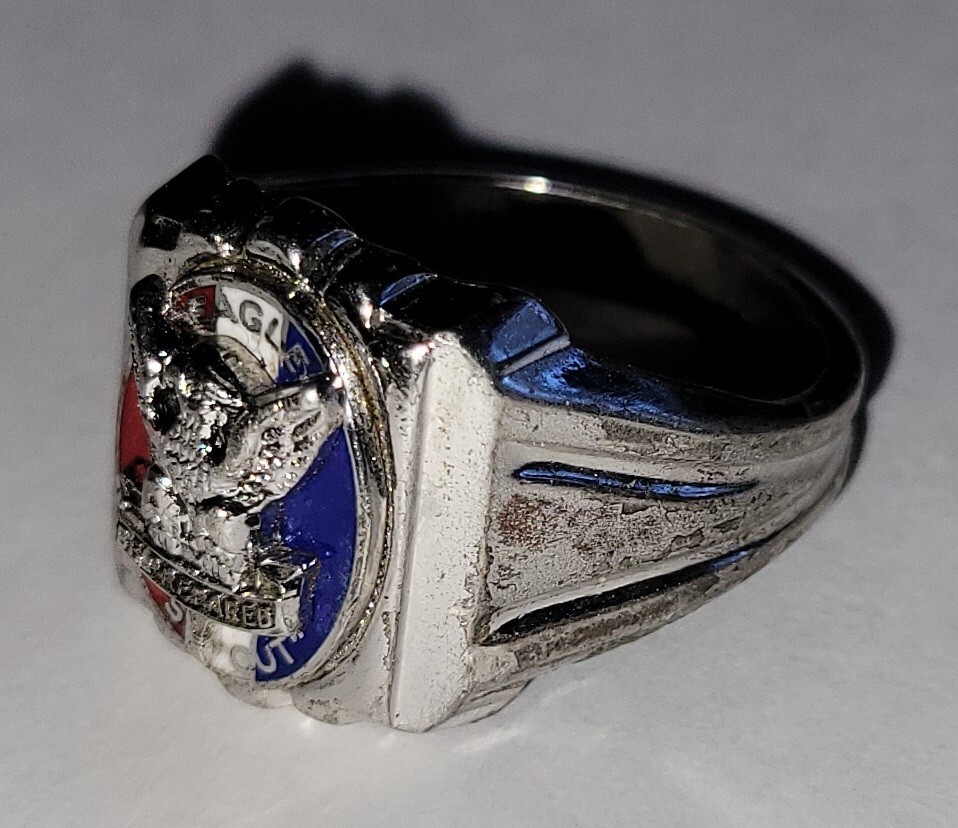 Vintage Sterling Silver BOY SCOUT Eagle Ring Art Deco 1940s Type 2B eBay