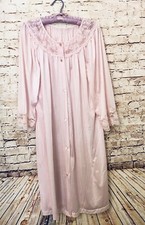 Vintage Gilead 4931 Pink Nylon Robe Sheer Lace Size Medium Made in USA