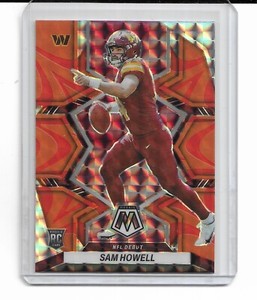 2022 NFL Mosaic Sam Howell Reactive Orange Prizm RC #274