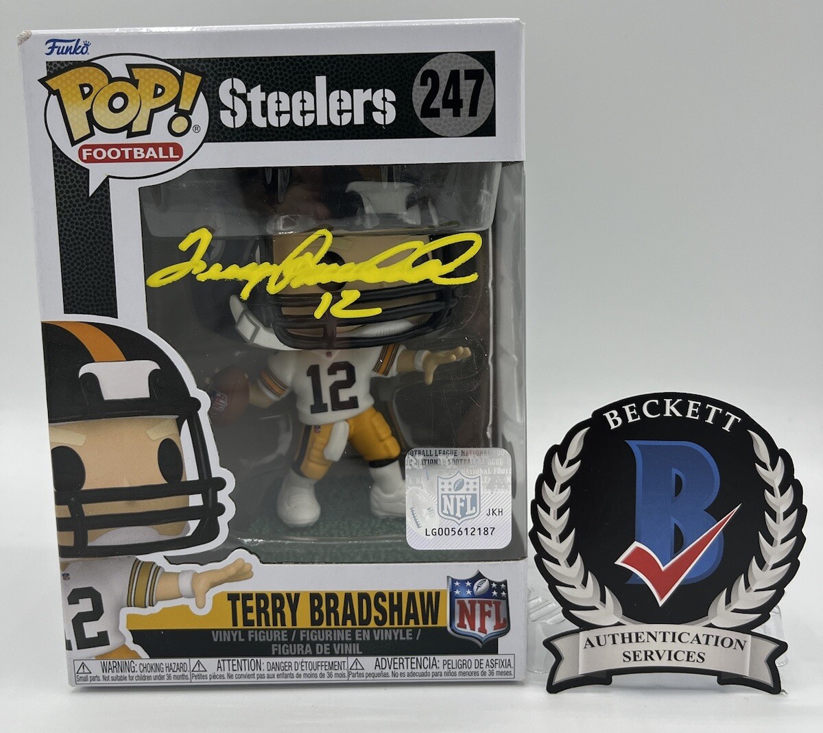 Terry Bradshaw Autographed Signed Pittsburgh Steelers 247 FUNKO POP PITTSBURG STEELERS BECKETT BAS COA 