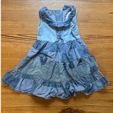 Nina Nelli 90s denim patchwork tiered sleeveless dress SIZE 4T
