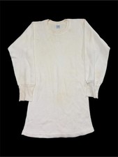 Vintage 60s Sears Long John Shirt Mens Medium White Thermal Waffle True Vintage