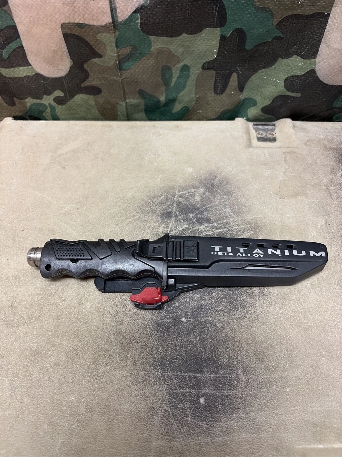 Ocean Master Titanium Dive Knife Beta Alloy Serrated Blunt Point w/ Sheath