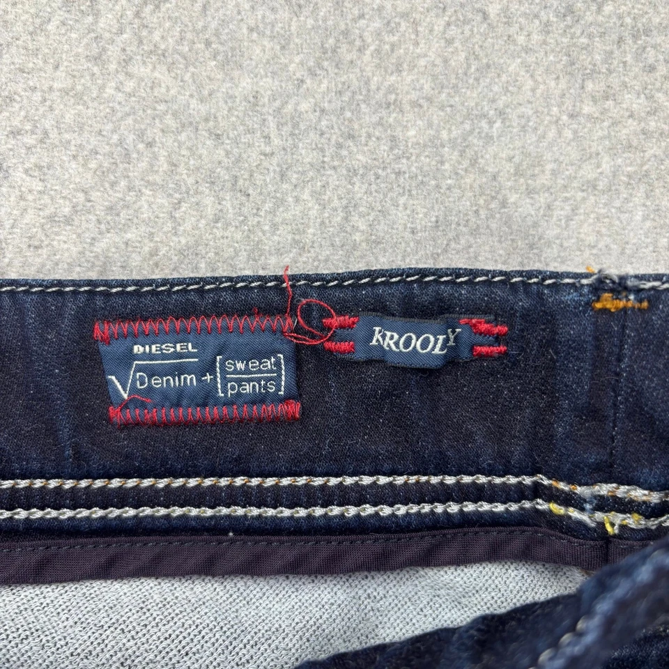 Pantalones deportivos Diesel Jeans Krooley para hombre 38 mezcla de mezclilla lavado oscuro cordón Foto 4 de 4