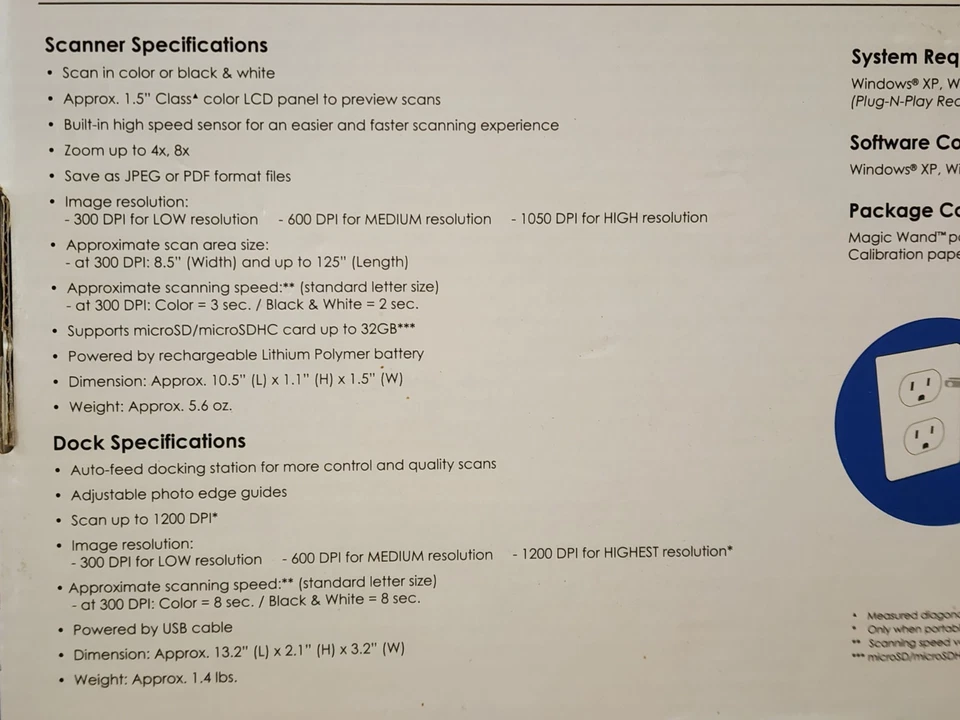 VuPoint Magic Wand Portable Handheld Scanner Auto Feed Dock PDSDK-ST470PE-VP - Image 4 of 4