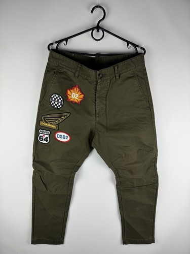 Dsquared2 Sexy Cargo Biker Patch Cropped Pants Olive SS20 