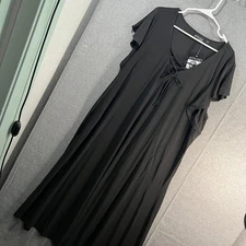 Attitudes by Renee Petite Lace Front Maxi Dress Black 3XP