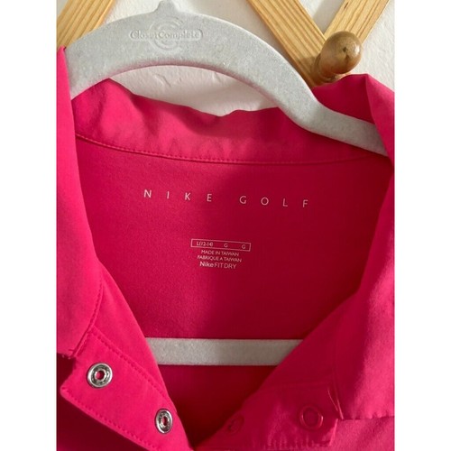 Nike Golf Performance Polo Pink Large Kids (12-14) Fit Dry - Picture 7 of 9