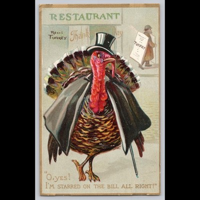 Postcard Thanksgiving Turkey Restaurant Raphael Tuck & Sons
