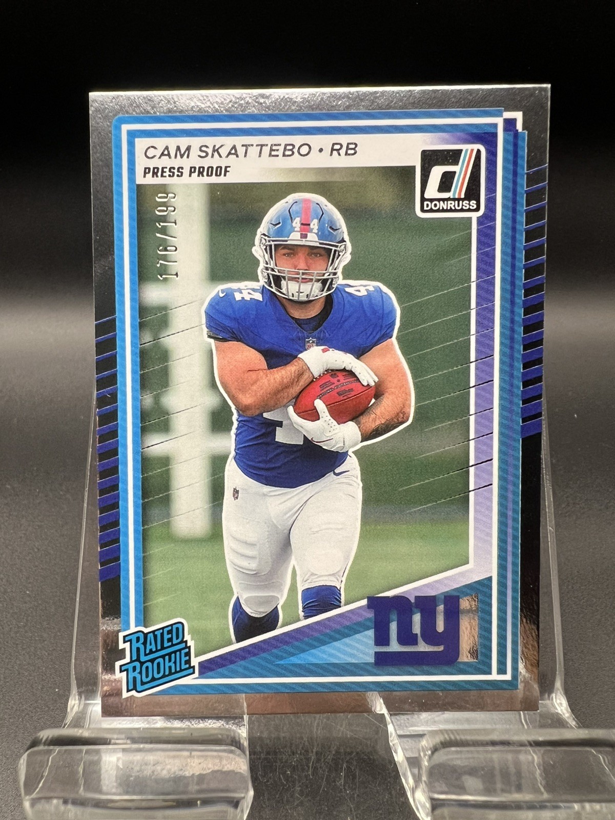 2025 Panini Donruss - Cam Skattebo 176/199 Rated Rookie Press Proof Silver #302