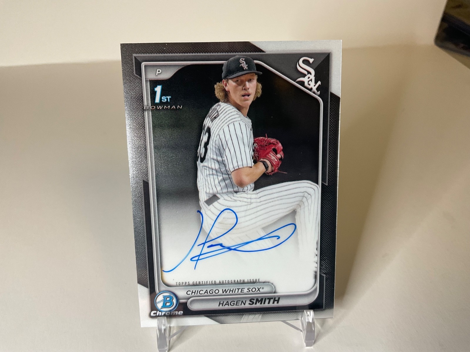 2024 Bowman Draft Hagen Smith 1st chrome prospect auto. White sox