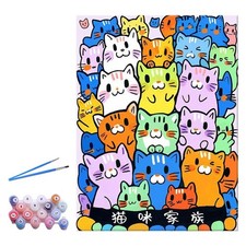 DIY Paint by Numbers Kit, Lovely Kittens Oil Painting by Numbers for Beginners;