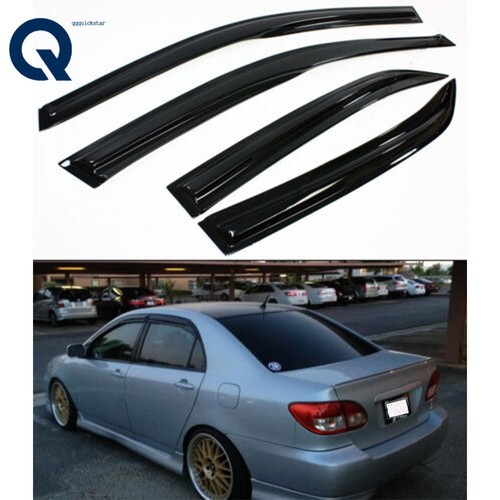 Visera de ventana ahumada estilo 3D ondulada JDM pantalla de ventilación para Toyota Corolla 2003 04-2008