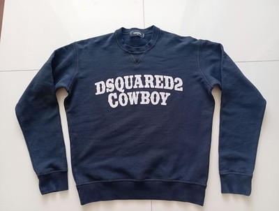 DSQUARED2 COWBOY DAN FIT BLACK COTTON CREW SWEATSHIRT S71GU0247 - SIZE M