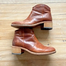 Kork Ease Casper Ankle Boots Womens 6.5 Brown Leather Distressed Western