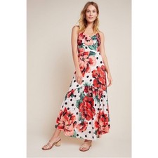 NWT Farm Rio x Anthropologie Riviera Eyelet Maxi Dress Floral Womens Size 6
