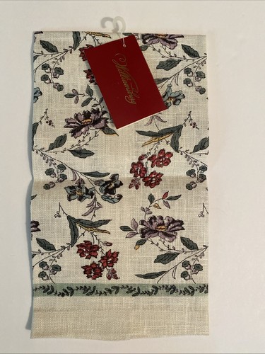 NWT Williamsburg Virginia All Linen Floral Tea Kitchen Hand Towel 16.5" X 27" - Picture 1 of 12
