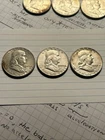 Three Franklin Silver Half Dollar Coins 1949 1950 1951