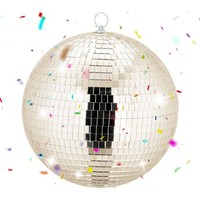 Discokugel Spiegelkugel Mirrorball Disco Spiegelball Discoball 25 Cm Champagner