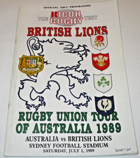 BRITISH LIONS 1989 1st TEST v AUSTRALIA RUGBY PROGRAMME