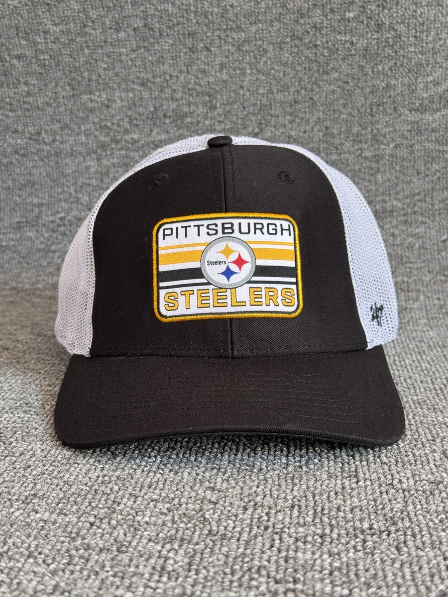 '47 Brand Pittsburgh Steelers Trucker Strapback Black White One Size Hat