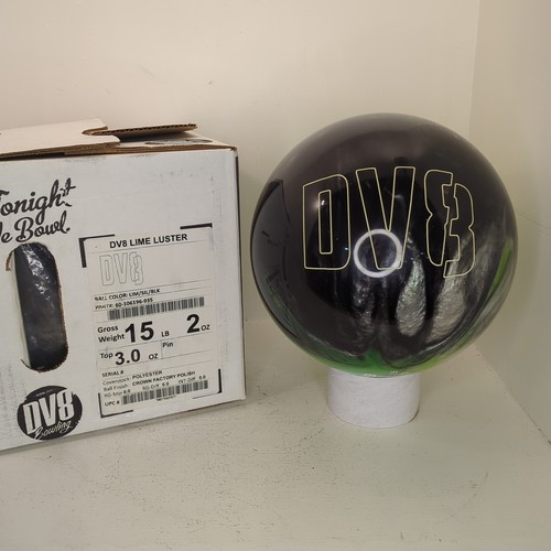 DV8 Lime Luster 15 lbs 2 oz Bowling Ball Undrilled Polyester Top 3.0 oz Spare 