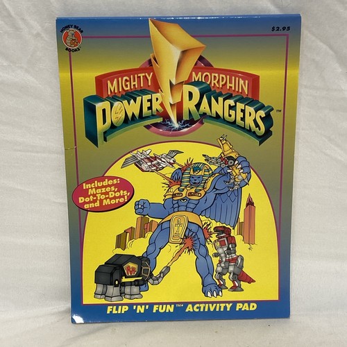 Lot Of 3 1994 Mighty Morphin Power Rangers Flip 'N' Fun Activity Pad Softcover - Imagen 2 de 8