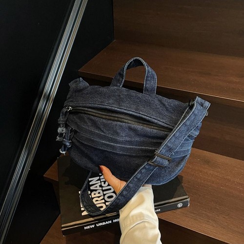 1PC Handbag Retro Denim Bag Y2K Washed Jean Bag Spicy Girl Shoulder Bag GB
