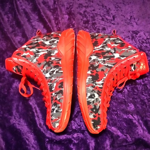 Soulsfeng High Top Men's Red Black White Digital Camouflage Cobra Lace Ups Nice! - Picture 11 of 16