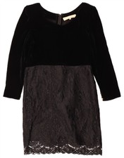 Clara Della Giovanna Womens Long Sleeve Shift Dress IT 44 Medium Black FC07