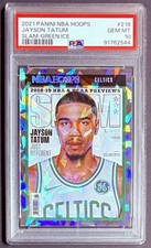 2021 Panini NBA Hoops Jayson Tatum Slam GREEN ICE SSP Celtics #218 PSA 10 POP 7