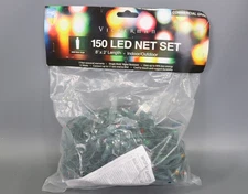 Vickerman 150 Multi-Colored Wide Angle LED Christmas Net Light Set  Green Wire*