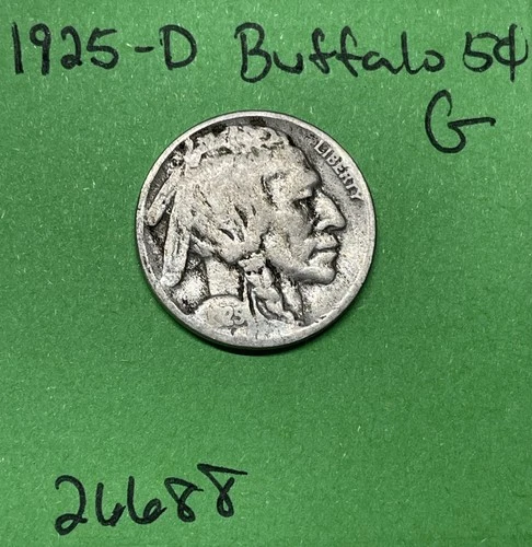 1925-D Buffalo 🦬 Indian Head Nickel 5c Ag About Good